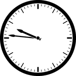 Round clock with dashes showing time 9:46