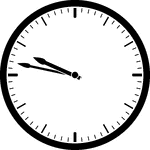 Round clock with dashes showing time 9:47