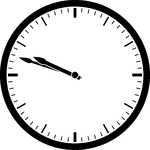 Round clock with dashes showing time 9:48