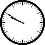 Round clock with dashes showing time 9:50
