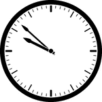 Round clock with dashes showing time 9:52