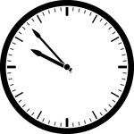 Round clock with dashes showing time 9:53