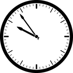Round clock with dashes showing time 9:54