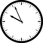 Round clock with dashes showing time 9:56