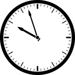 Round clock with dashes showing time 9:57