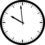 Round clock with dashes showing time 9:59