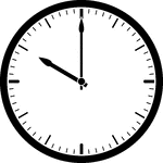 Round clock with dashes showing time 10:00