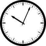 Round clock with dashes showing time 10:04