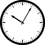 Round clock with dashes showing time 10:05