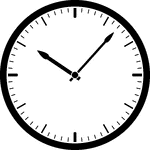 Round clock with dashes showing time 10:07