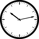 Round clock with dashes showing time 10:13
