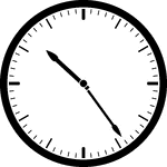 Round clock with dashes showing time 10:24