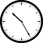 Round clock with dashes showing time 10:25