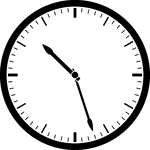 Round clock with dashes showing time 10:27