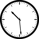 Round clock with dashes showing time 10:29