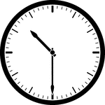 Round clock with dashes showing time 10:30
