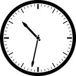 Round clock with dashes showing time 10:32