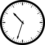 Round clock with dashes showing time 10:33