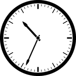 Round clock with dashes showing time 10:34