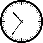 Round clock with dashes showing time 10:36