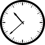 Round clock with dashes showing time 10:38