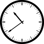 Round clock with dashes showing time 10:39
