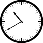 Round clock with dashes showing time 10:40