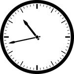 Round clock with dashes showing time 10:43
