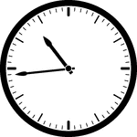 Round clock with dashes showing time 10:44