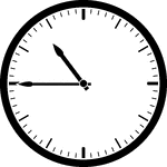 Round clock with dashes showing time 10:45