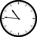 Round clock with dashes showing time 10:46