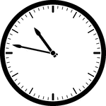 Round clock with dashes showing time 10:47