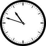 Round clock with dashes showing time 10:48