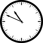 Round clock with dashes showing time 10:49