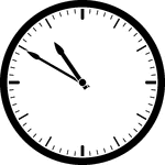 Round clock with dashes showing time 10:50