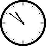 Round clock with dashes showing time 10:51