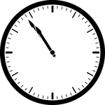 Round clock with dashes showing time 10:54