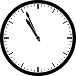 Round clock with dashes showing time 10:56