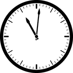 Round clock with dashes showing time 11:01