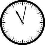 Round clock with dashes showing time 11:02
