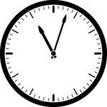 Round clock with dashes showing time 11:03