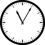 Round clock with dashes showing time 11:05