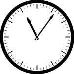 Round clock with dashes showing time 11:06