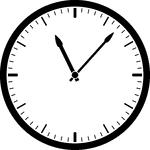 Round clock with dashes showing time 11:07