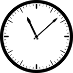 Round clock with dashes showing time 11:08