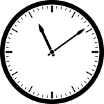 Round clock with dashes showing time 11:09