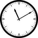 Round clock with dashes showing time 11:10