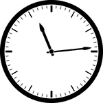 Round clock with dashes showing time 11:14