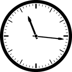 Round clock with dashes showing time 11:16