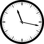Round clock with dashes showing time 11:17